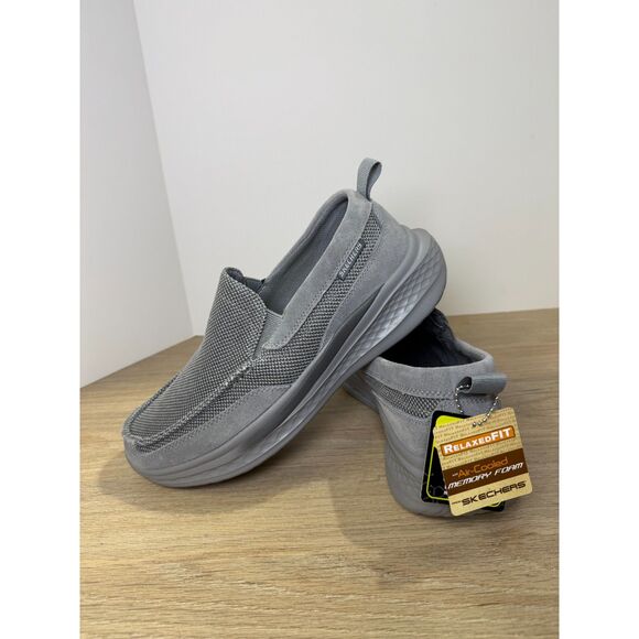 Skechers Slade Munson Slip On Shoe Men’s Size 7.5 Gray Suede Mesh Comfort Casual - Picture 10 of 10